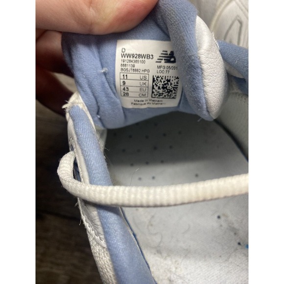 New Balance 928v3 men's size 11D Good Used Condition White And Blue - Picture 8 of 8